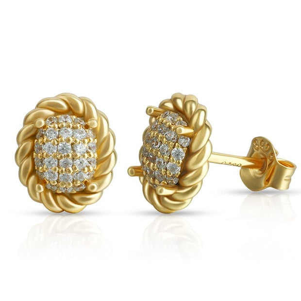 Retro Geometrical Sters Flower Round Earring SE00055