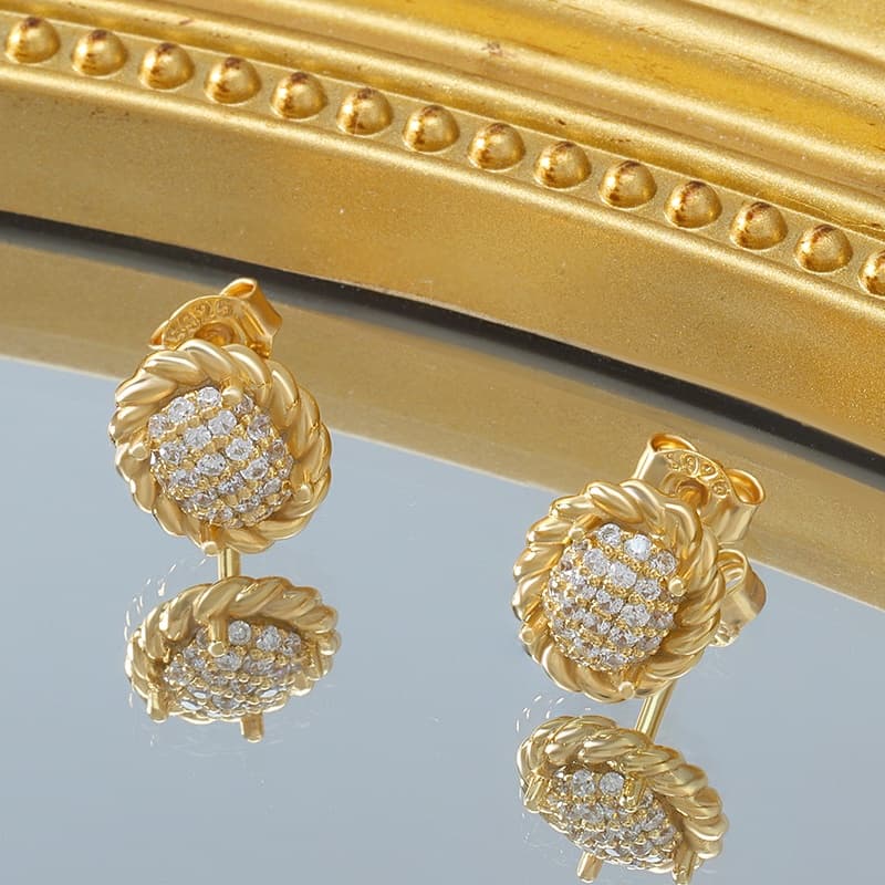 Retro Geometrical Sters Flower Round Earring