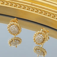 Retro Geometrical Sters Flower Round Earring