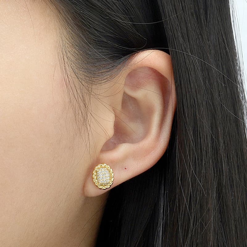 Retro Geometrical Sters Flower Round Earring