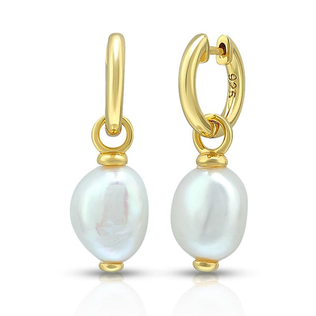Baroque Pearl Hoop Earrings SE00062