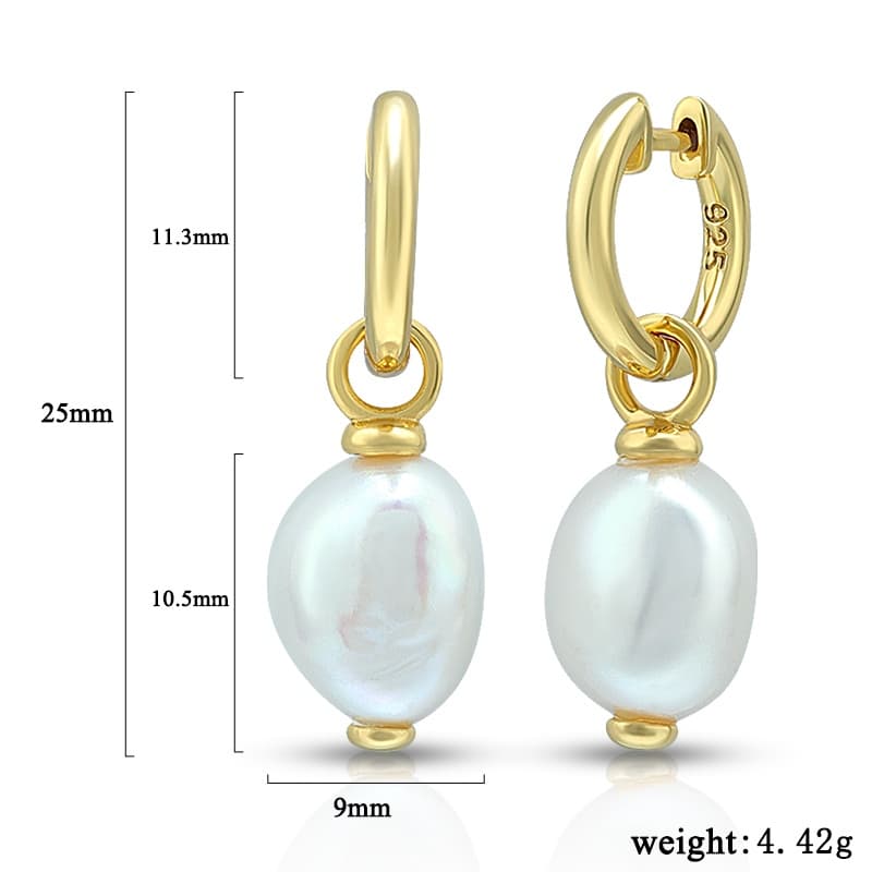 Baroque Pearl Hoop Earrings