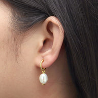 Baroque Pearl Hoop Earrings