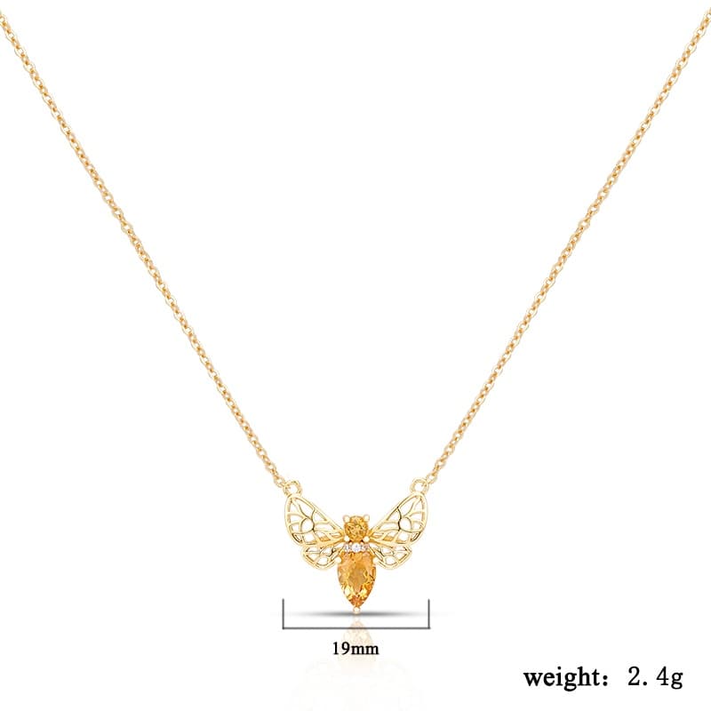 Citrine Bee Necklace