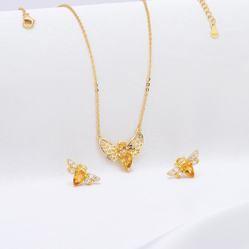 Citrine Bee Necklace