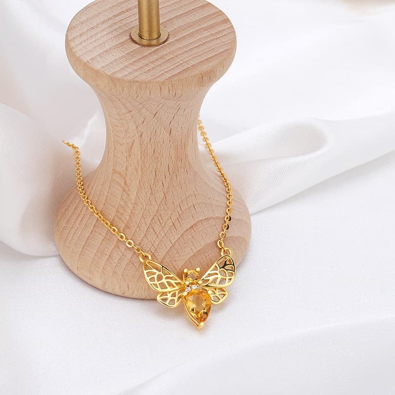 Citrine Bee Necklace