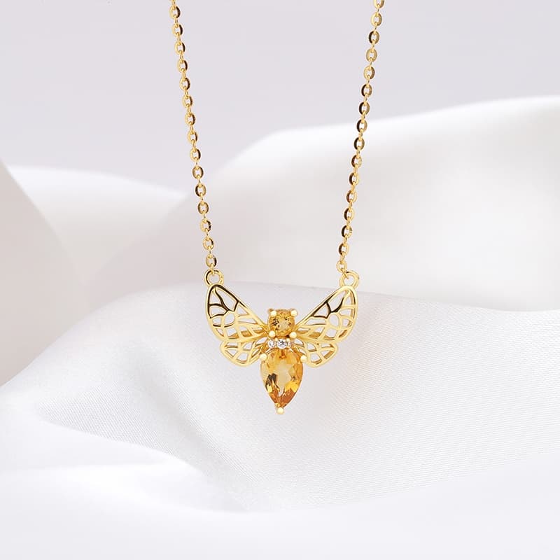 Citrine Bee Necklace