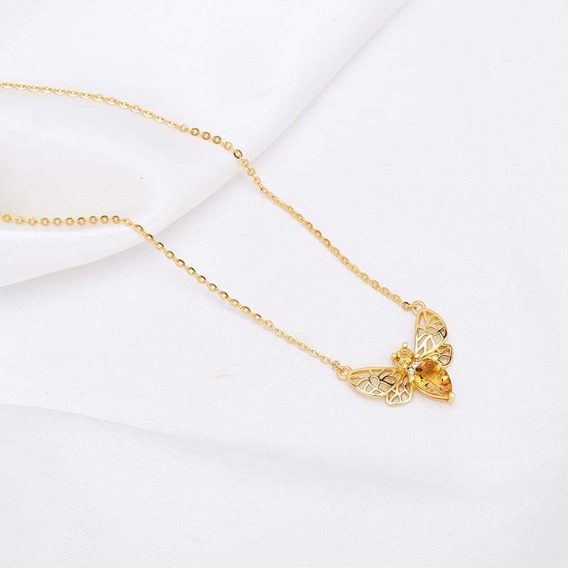 Citrine Bee Necklace
