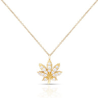 White Cannabis Necklace