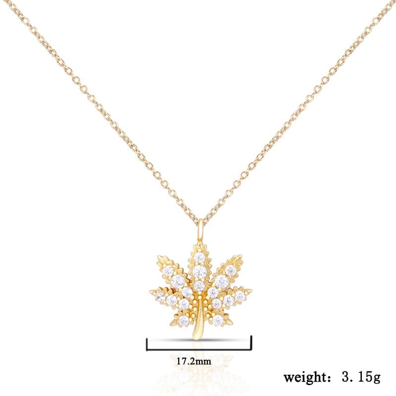 White Cannabis Necklace