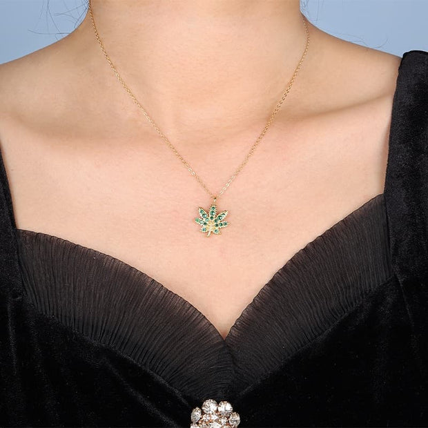 Green Cannabis Necklace