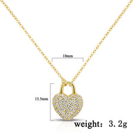 Pave Lock Heart Necklace