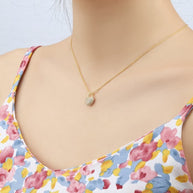 Pave Lock Heart Necklace
