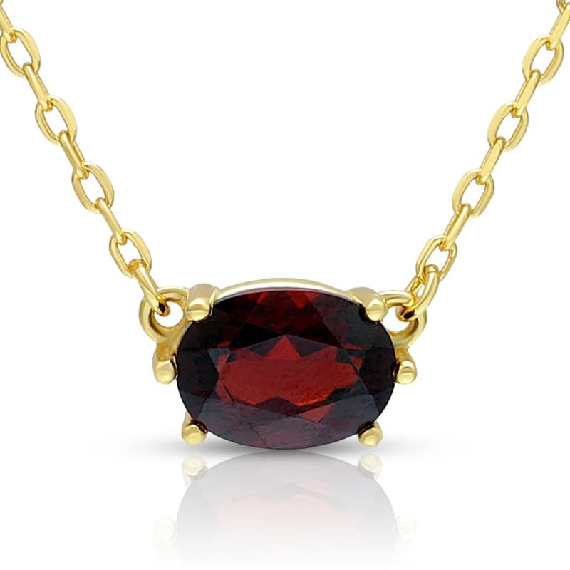January Garnet Birthstone Necklace