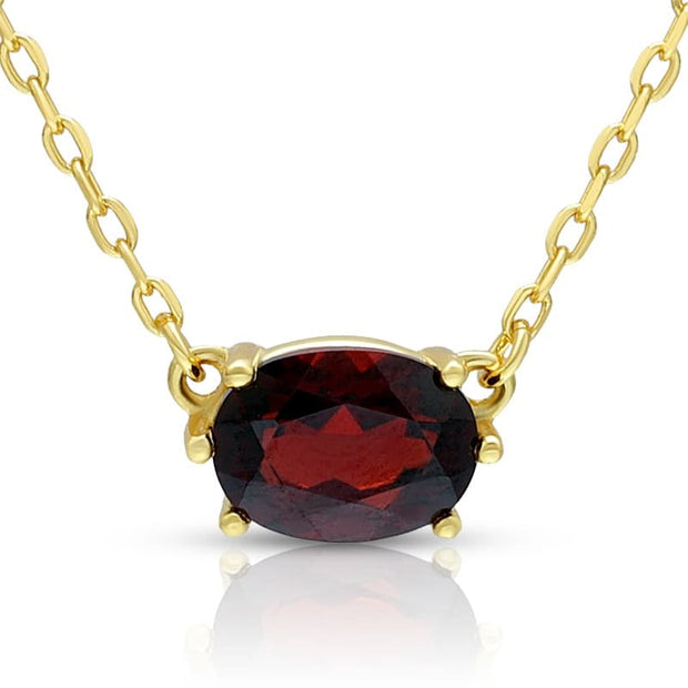 January Garnet Birthstone Necklace