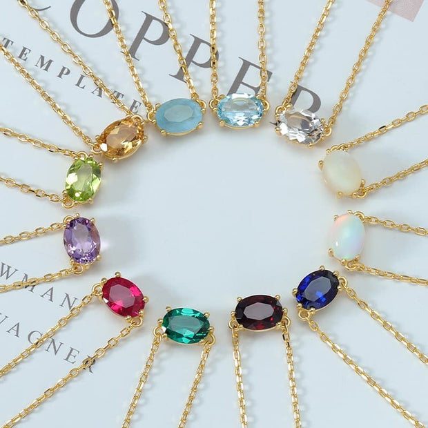 January Garnet Birthstone Necklace