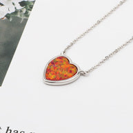 Red Heart Opal Necklace