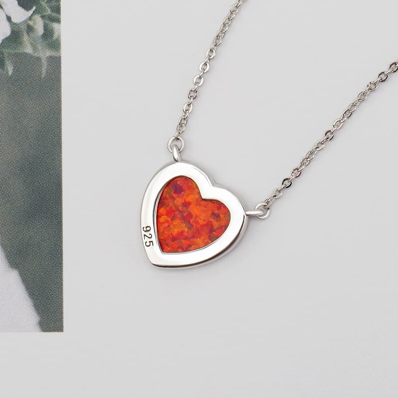 Red Heart Opal Necklace