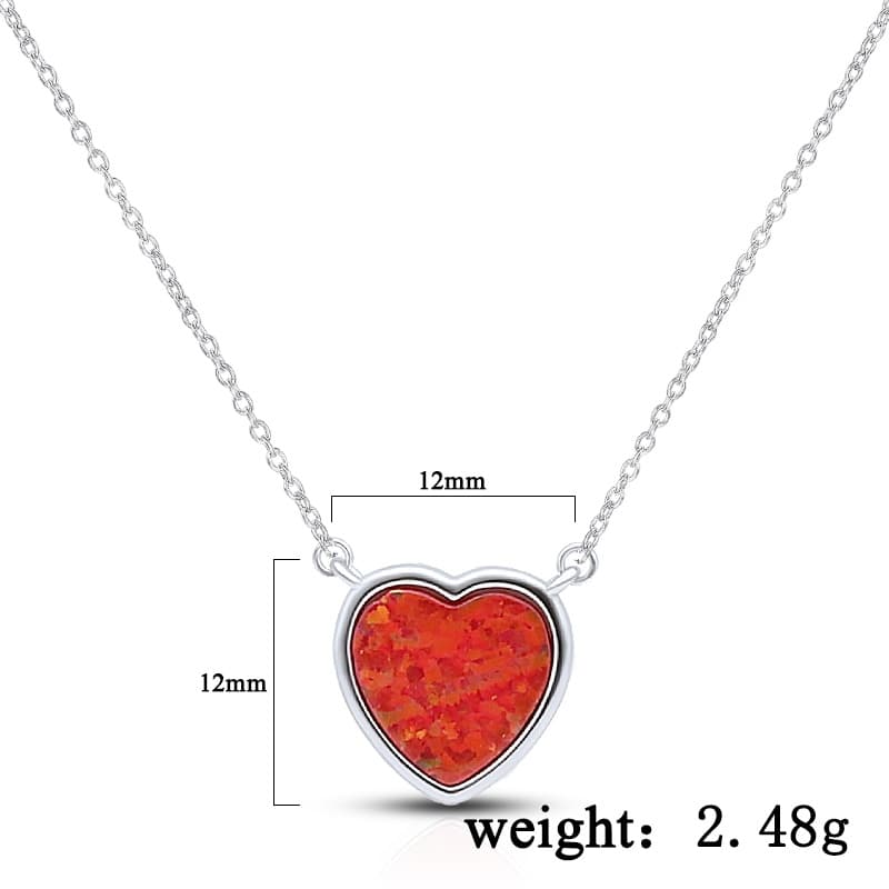 Red Heart Opal Necklace