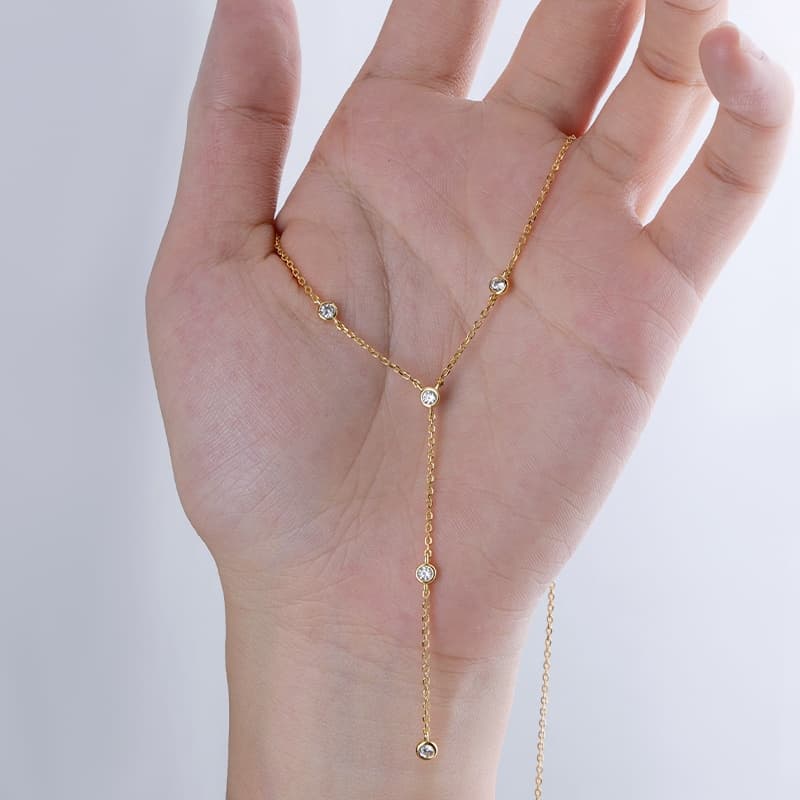 Cubic Zirconia Bezel Necklace
