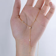 Cubic Zirconia Bezel Necklace