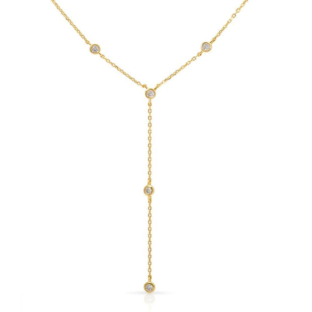 Cubic Zirconia Bezel Necklace SN00015