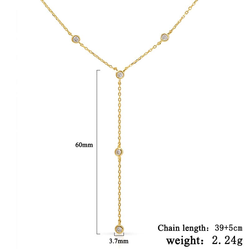 Cubic Zirconia Bezel Necklace