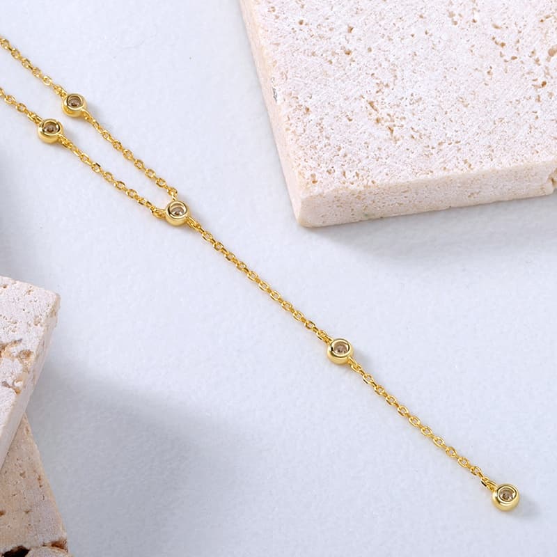 Cubic Zirconia Bezel Necklace