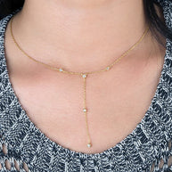 Cubic Zirconia Bezel Necklace