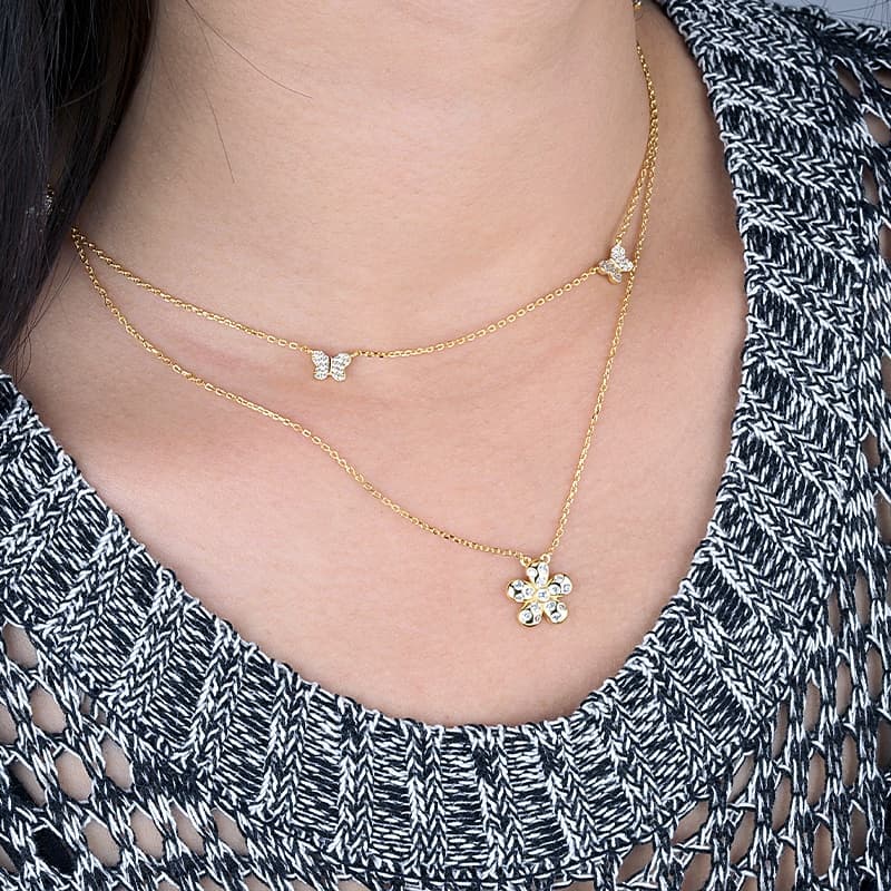 CZ Flower Necklace