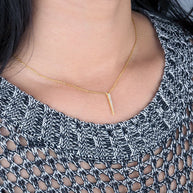 CZ Silver Spike Necklace