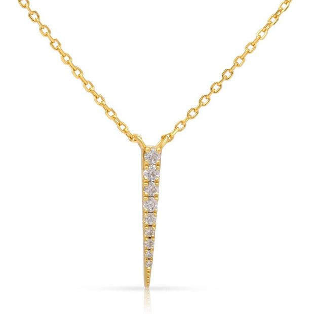 CZ Silver Spike Necklace SN00017