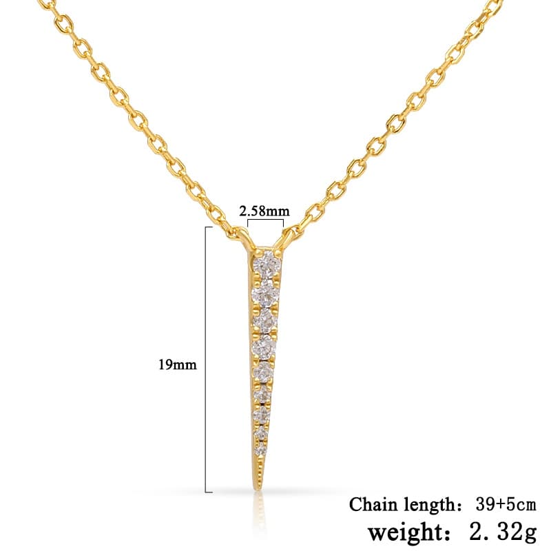 CZ Silver Spike Necklace