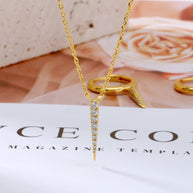 CZ Silver Spike Necklace