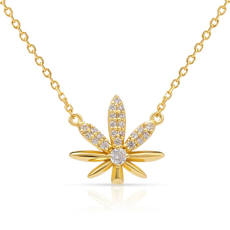 CZ Leaf Necklace