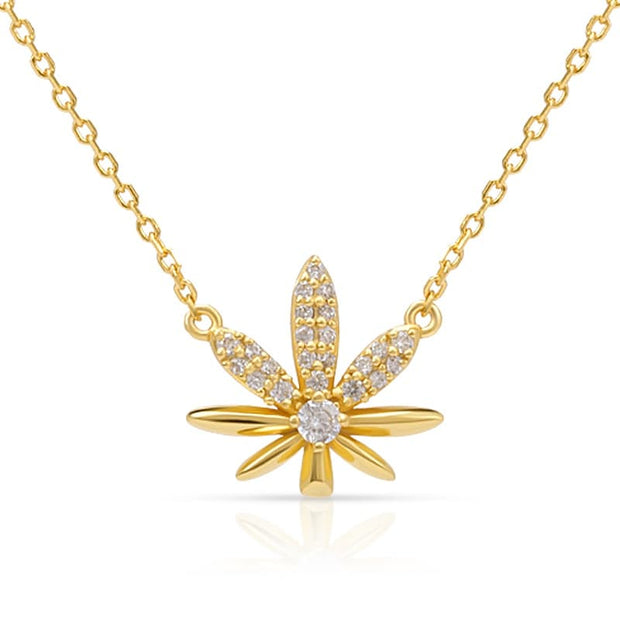 CZ Leaf Necklace SN00018