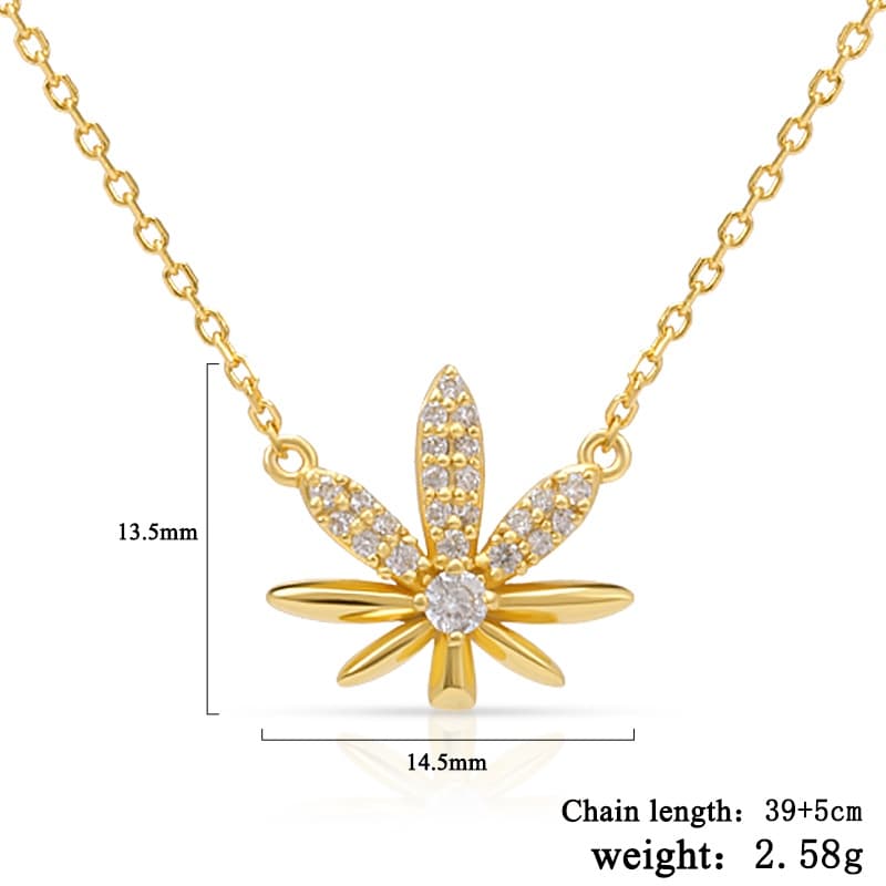CZ Leaf Necklace
