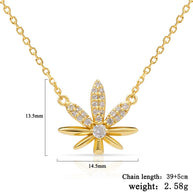 CZ Leaf Necklace