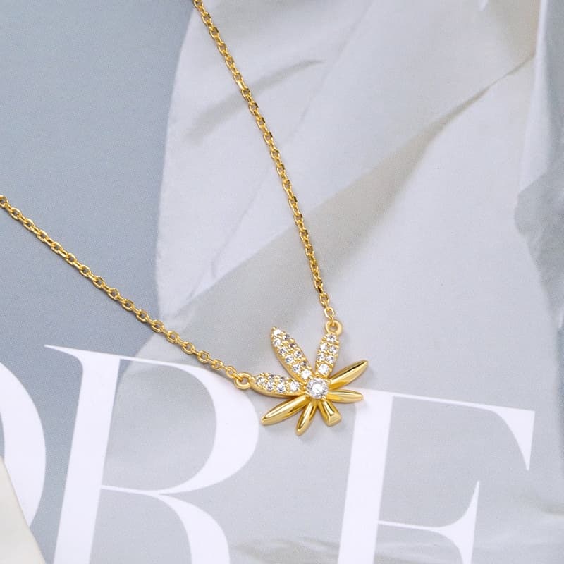 CZ Leaf Necklace