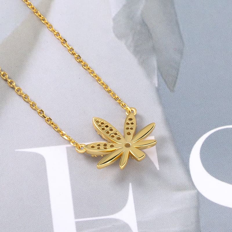 CZ Leaf Necklace
