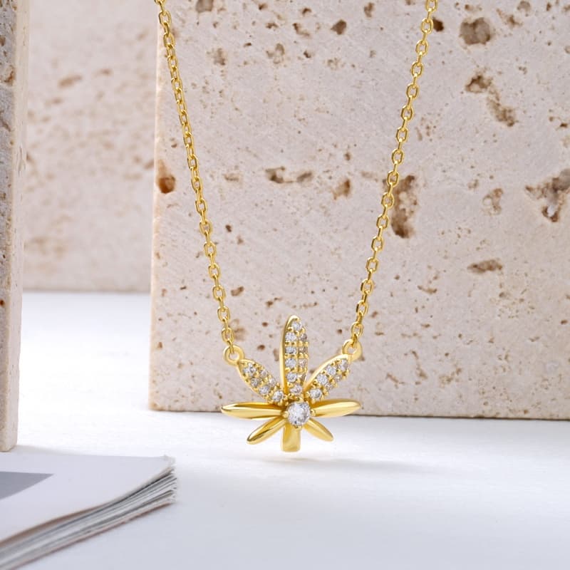 CZ Leaf Necklace