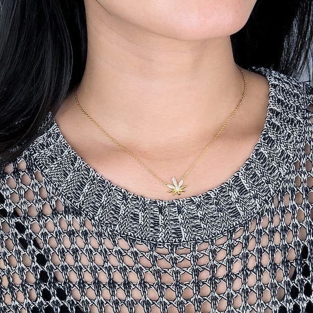 CZ Leaf Necklace