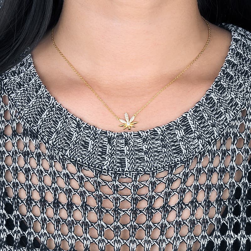 CZ Leaf Necklace