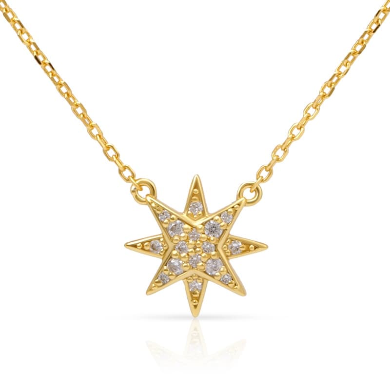 Eight-pointed Star Diamond Necklace