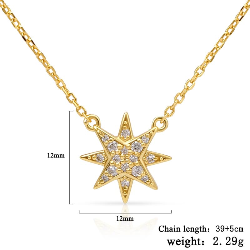 Eight-pointed Star Diamond Necklace