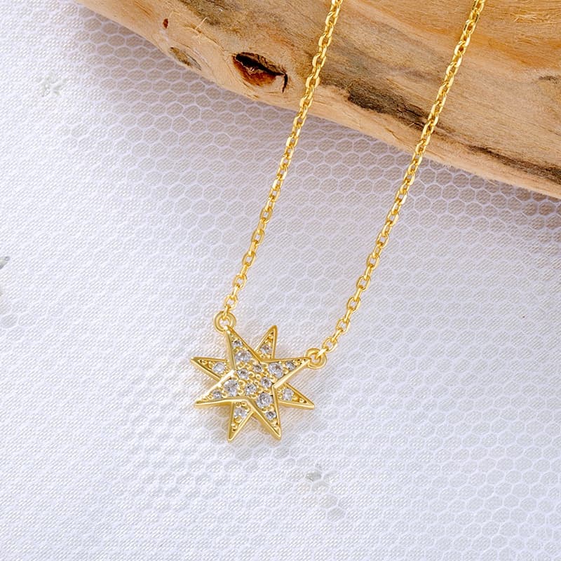 Eight-pointed Star Diamond Necklace