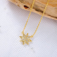 Eight-pointed Star Diamond Necklace