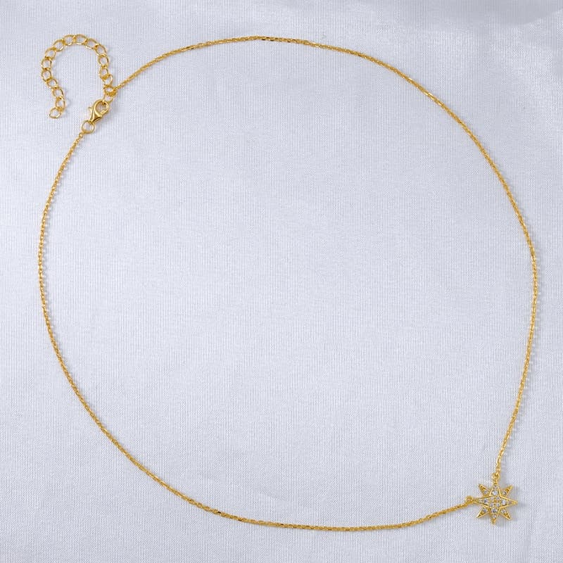 Eight-pointed Star Diamond Necklace