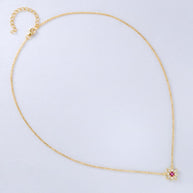 Eight-pointed Star Created Ruby And Diamond Necklace