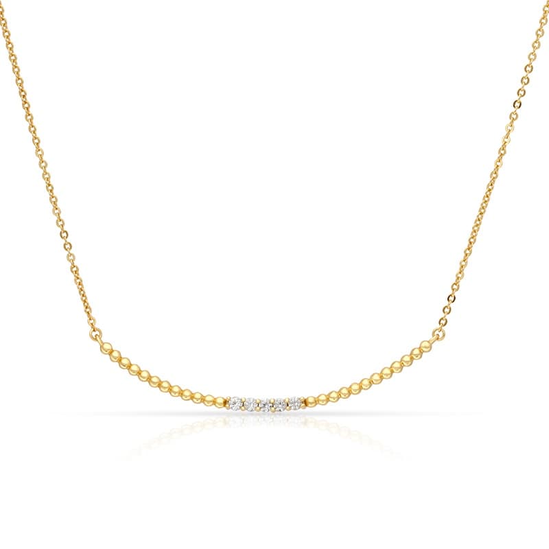 Purple Sapphire Bar Bead Necklace